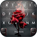 burning rose keyboard backgrou android application logo